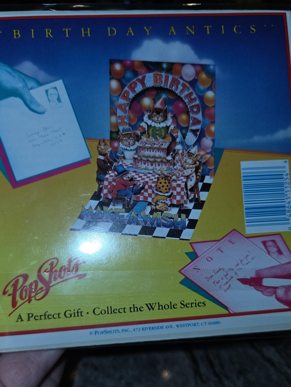 Yellow 'Birthday Antics' Pop-Up Greeting Card